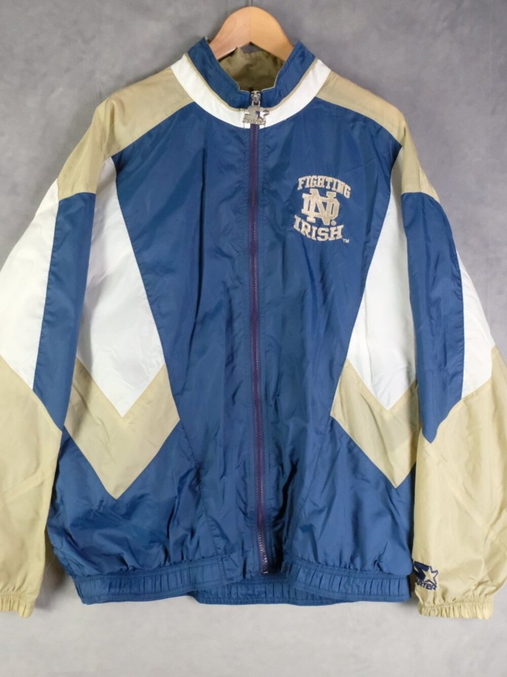 Vintage Starter Notre Dame Fighting Irish Windbreaker Jacket XL